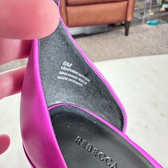 Rebecca Minkoff Fuchsia Knot Block Heel Sandals - Picture 11 of 11